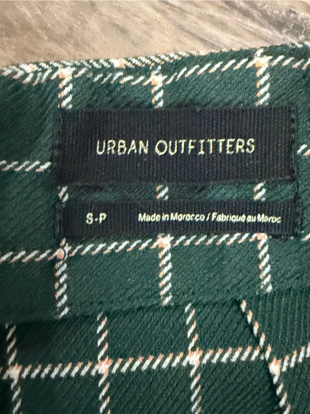Urban Outfitters Green & Cream Plaid Reversible Mini Skirt
